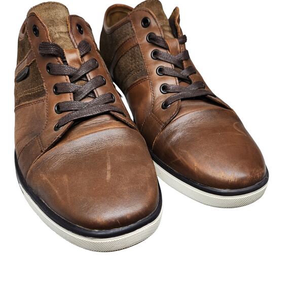 Kenneth Cole Shoes Mens 10 Brown Dressy Sneakers Leather Suede Lace Up main image 6